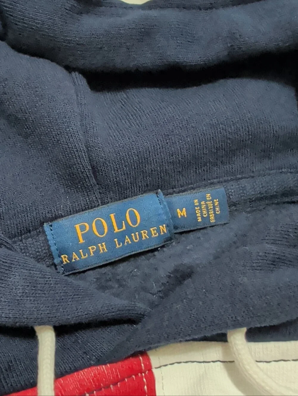 POLO RALPH LAUREN Iconic SIGNAL FLAG pullover fleece hoodie size medium